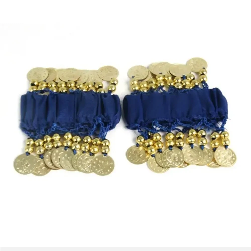 New Belly Dance Wrist Ankle Cuff Arm Bracelet Dancing Gold Coins US FAST